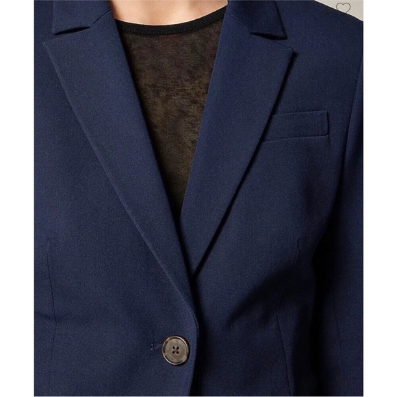 J.CREW Tall Shrunken-fit Blazer in Bi-stretch Cotton Blend T8 Navy Blue CI626 - Picture 3 of 6